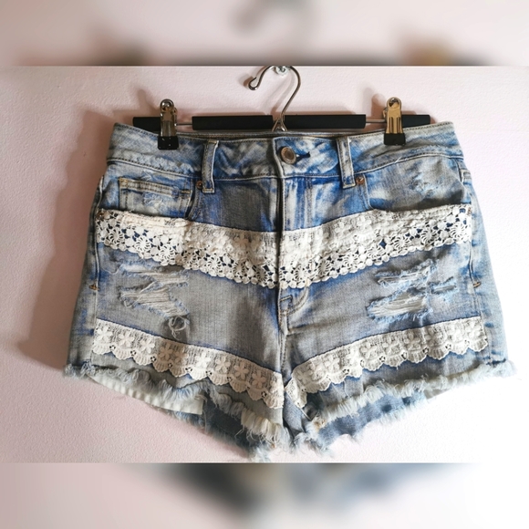 (2 for $40) AE High Waisted Denim Shorts NWOT - Picture 1 of 5